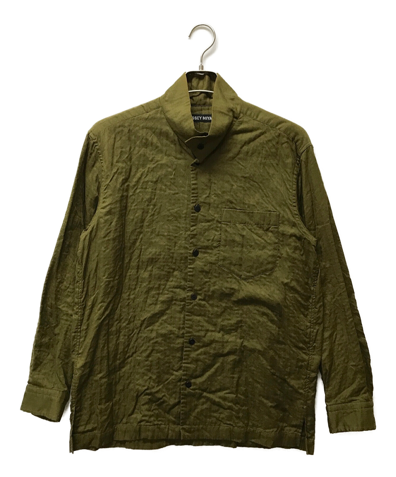 中古・古着通販】ISSEY MIYAKE (イッセイミヤケ) スタンドカラーシワ 