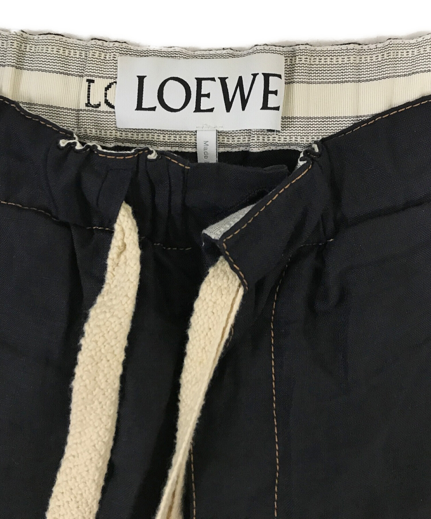 中古・古着通販】LOEWE (ロエベ) ウエスト紐リネンワイドパンツ
