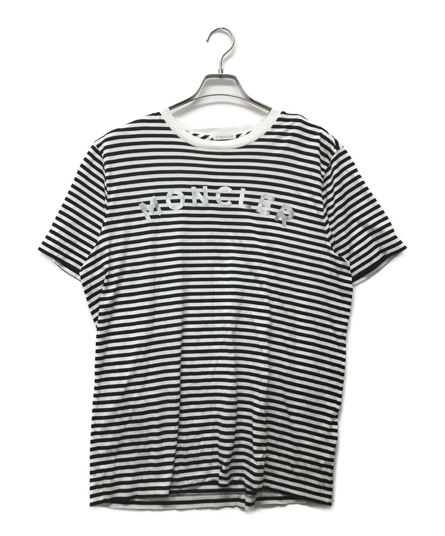 新品MONCLER Tシャツ 黒白ボーダー 【公式通販】