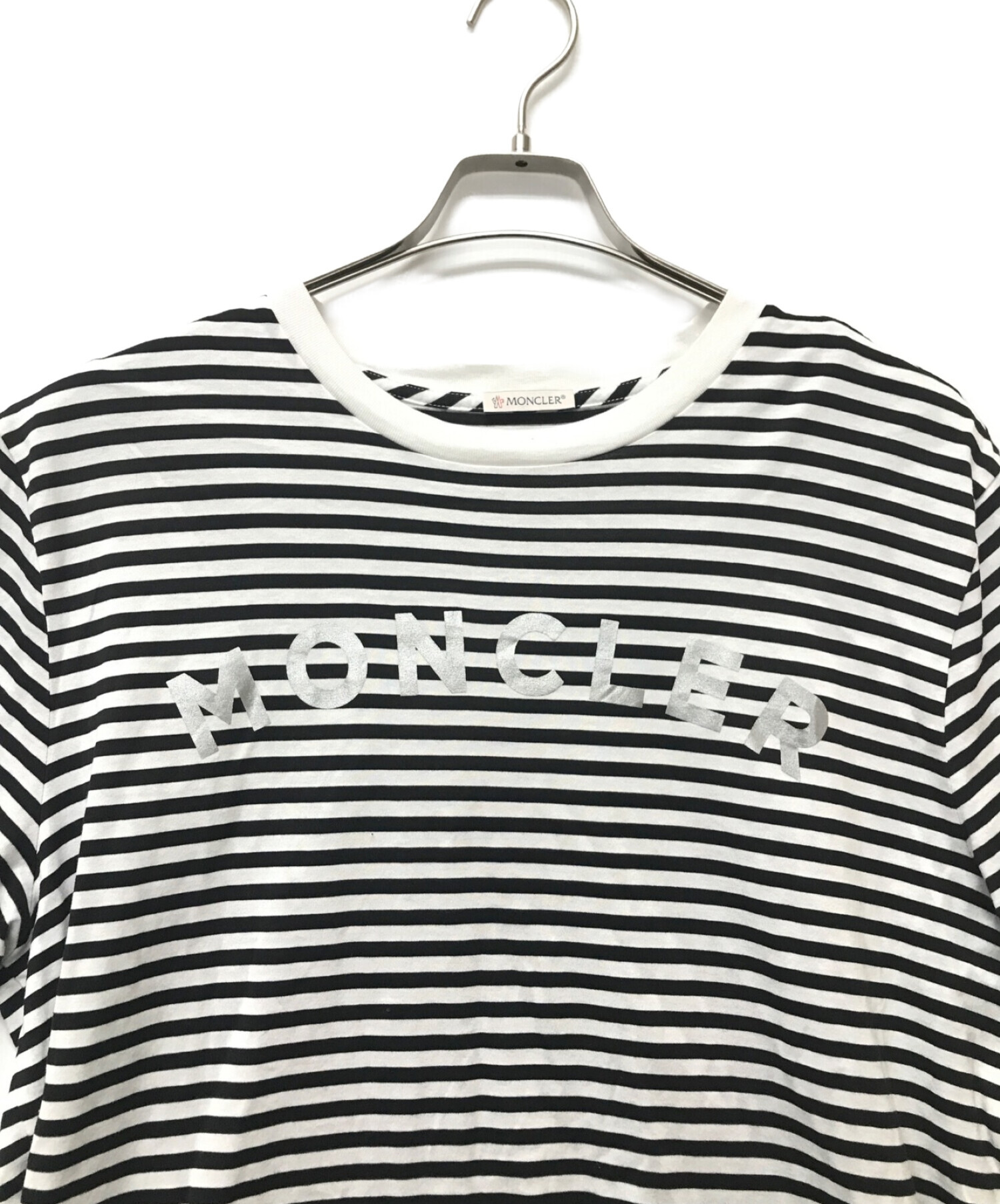 中古・古着通販】MONCLER (モンクレール) メタリックロゴボーダーT 