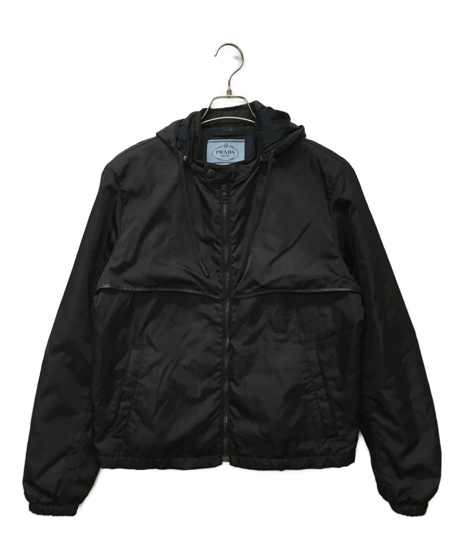 中古・古着通販】PRADA (プラダ) フード付ナイロンジャケット ブラック 