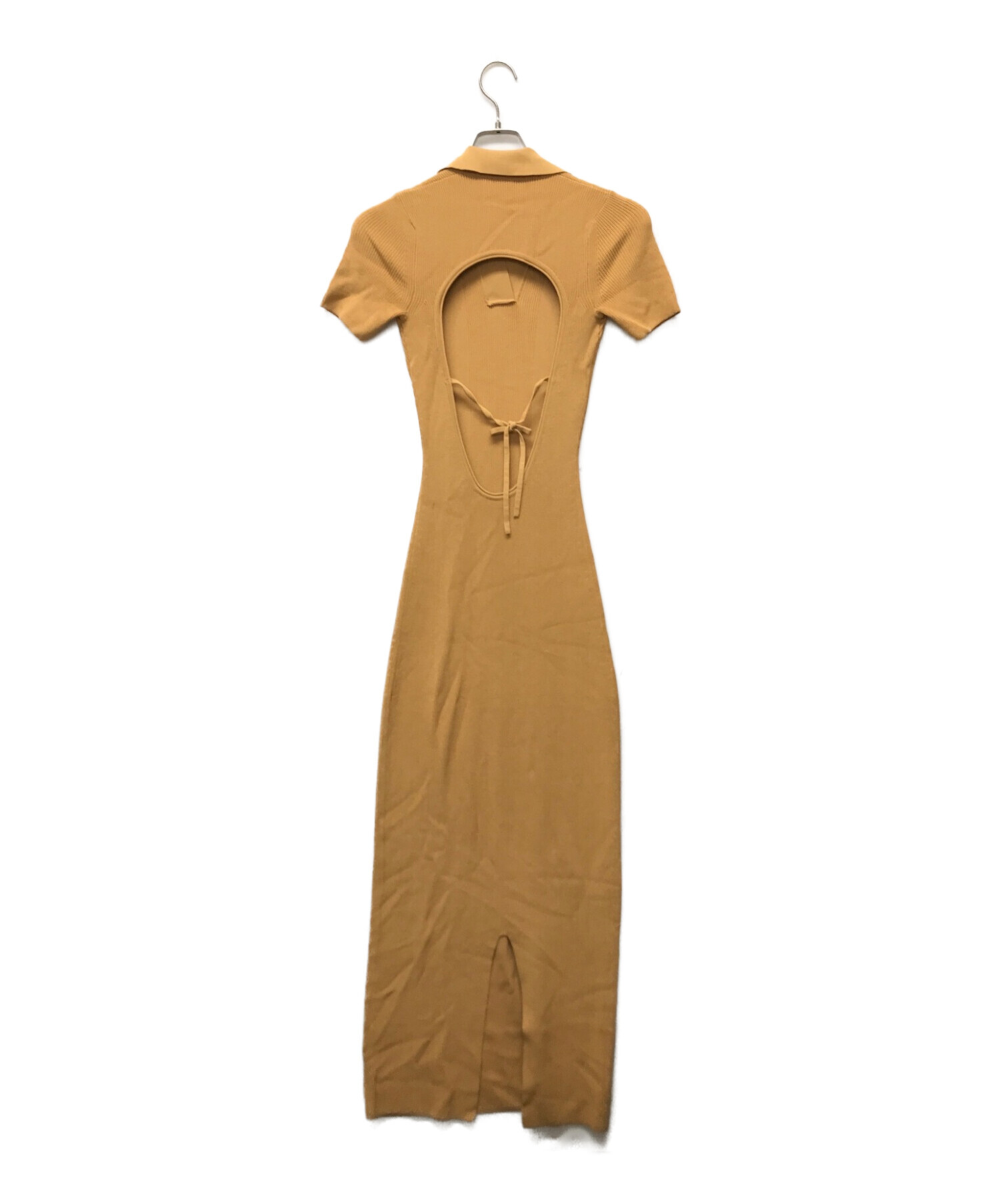 新品JACQUEMUSジャックムス紺タイトリブニットワンピース32XXSネイビー 