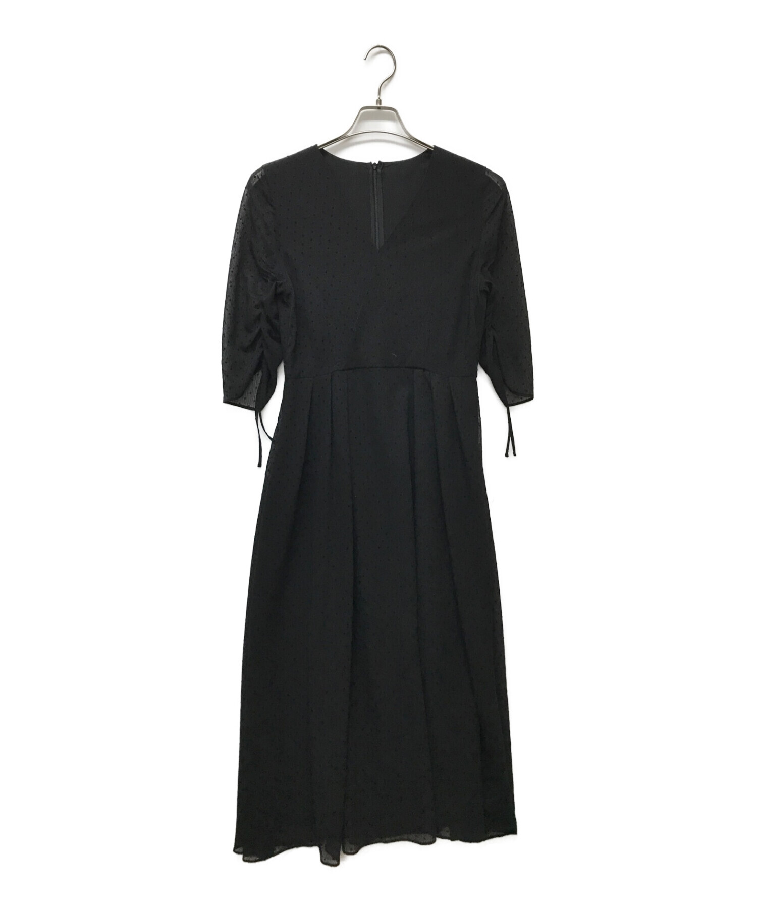 kaene カエンフロッキードットワンピースブラック