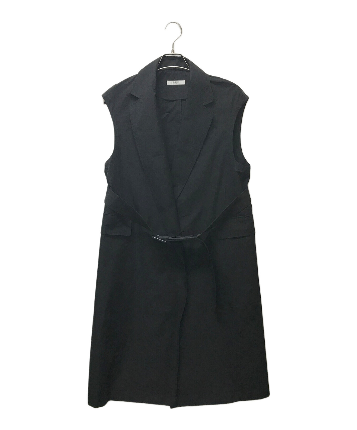 中古・古着通販】SHE Tokyo (シートーキョー) ロングジレ ブラック 