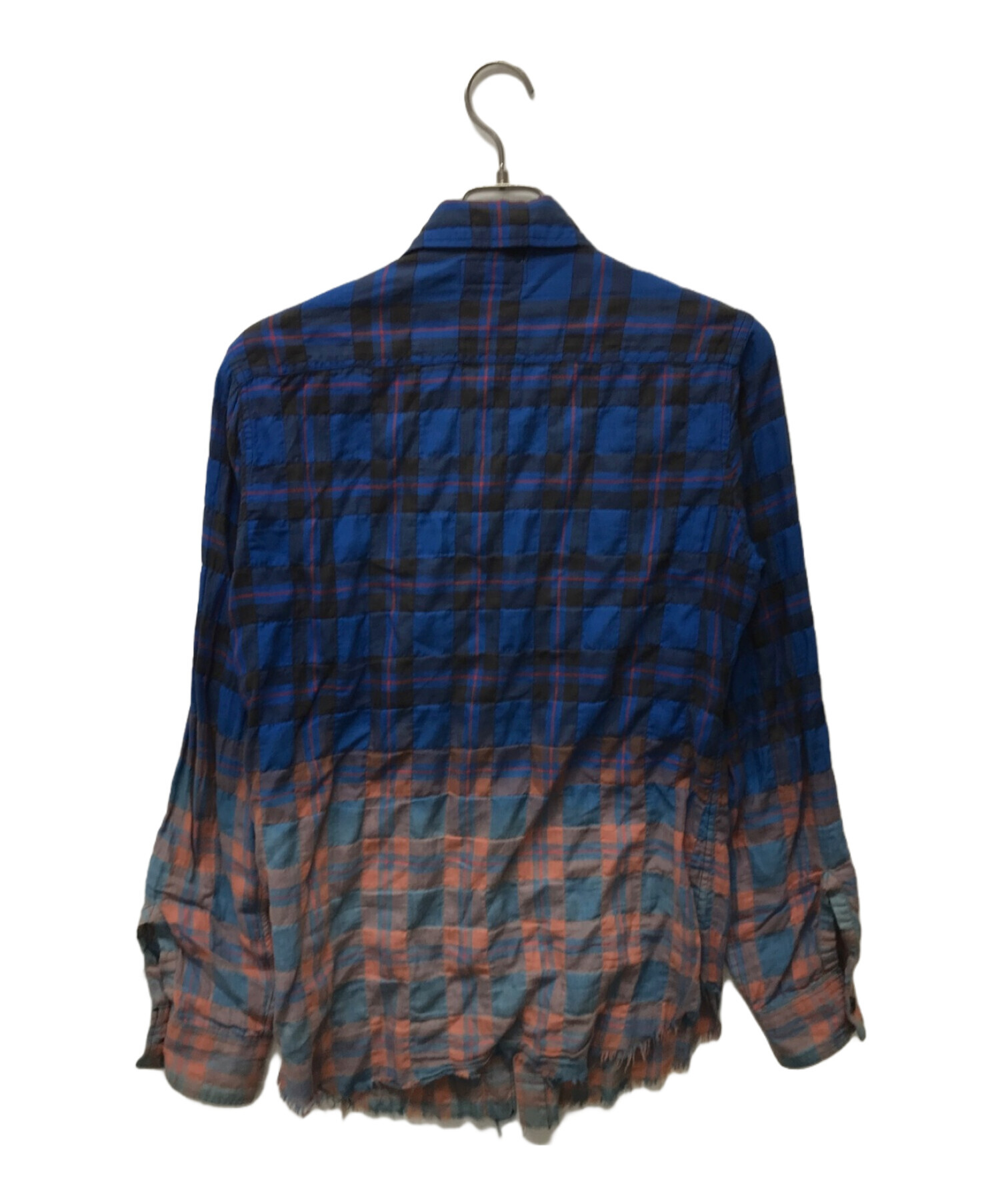 サンローラン 13aw チェックシャツ 青 - シャツ 