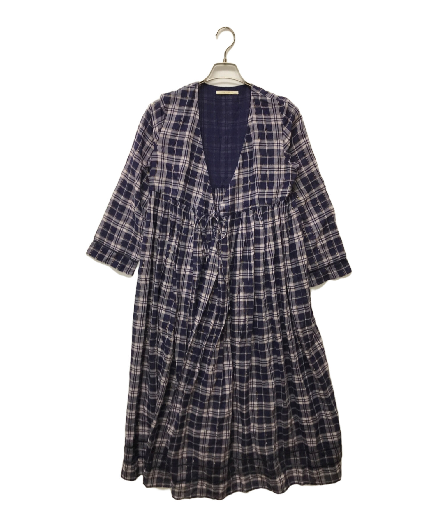 中古・古着通販】ne quittez pas (ヌキテパ) 金糸チェックロング  