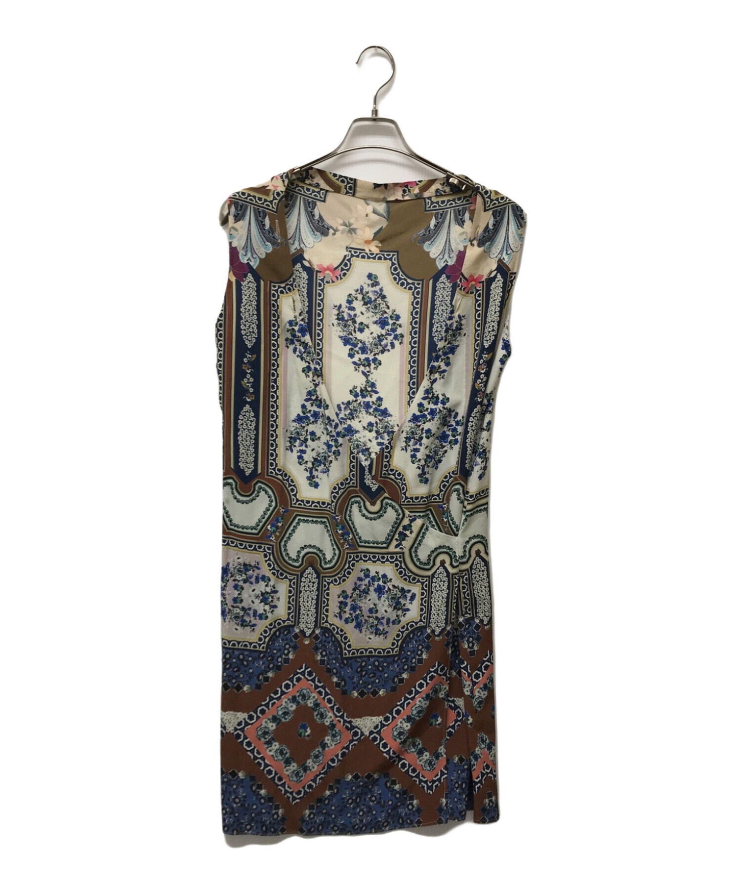 中古・古着通販】ETRO (エトロ) 総柄シルクノースリーブワンピース 