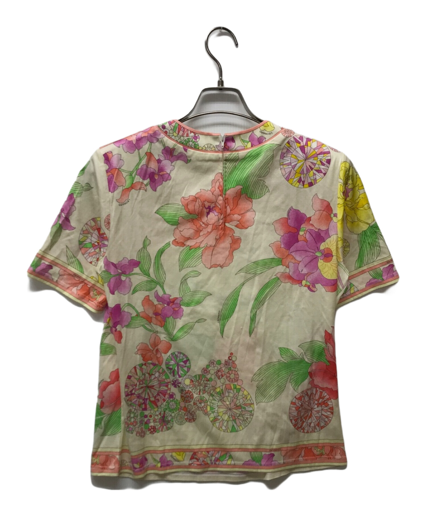 中古・古着通販】LEONARD (レオナール) 花柄S/Sブラウス ベージュ 