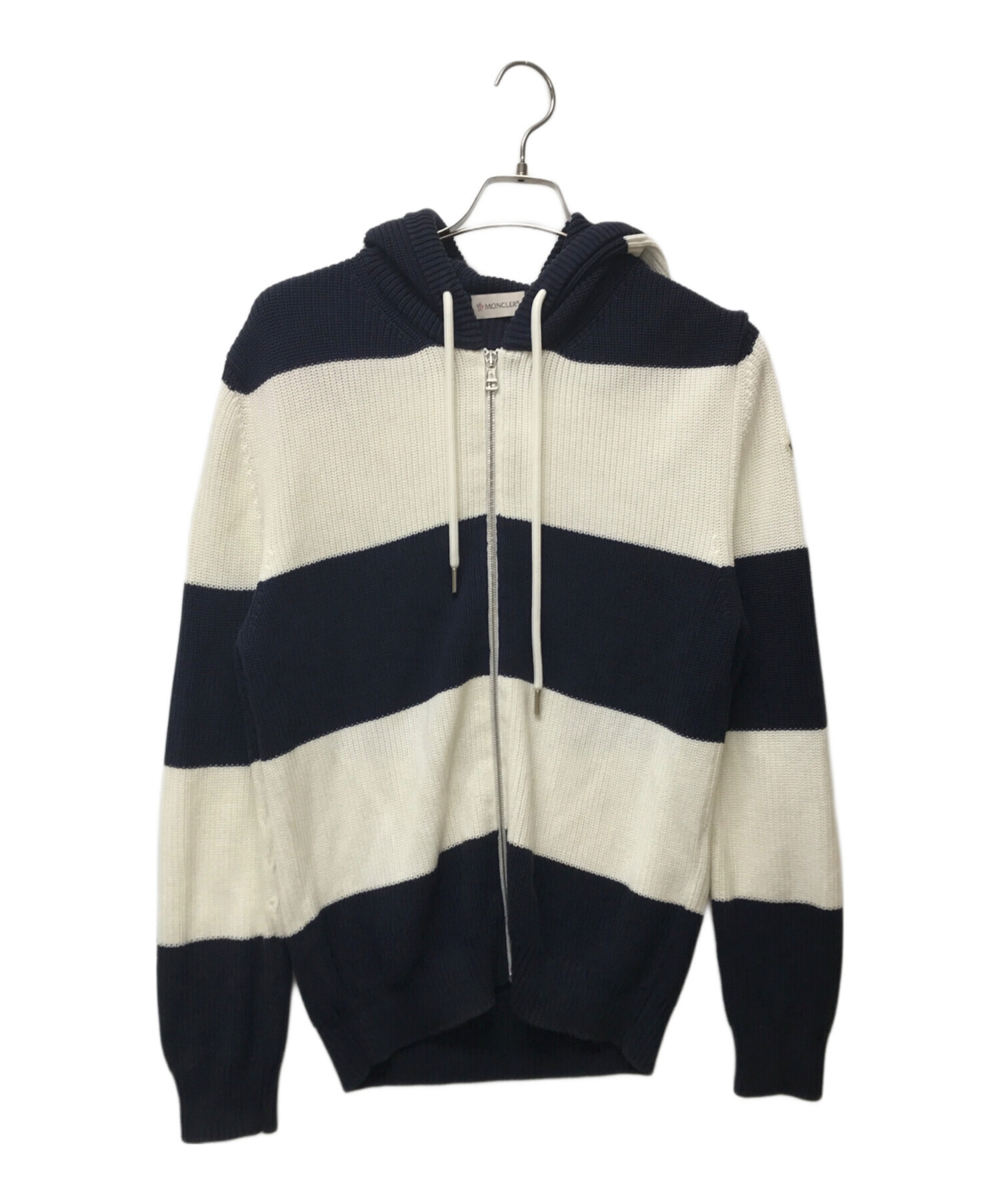 中古・古着通販】MONCLER (モンクレール) ボーダージップアップニット 