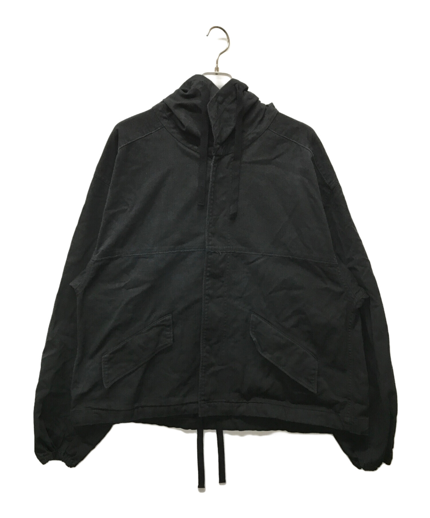 中古・古着通販】ANCELLM (アンセルム) DRILL HOODIE JACKET ブラック 