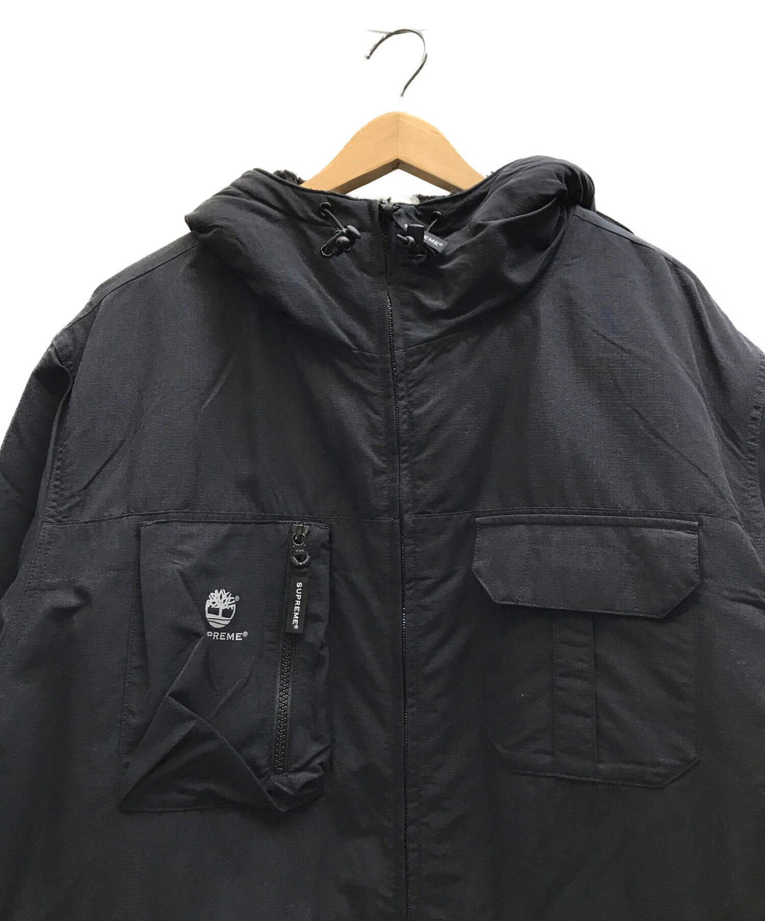 SUPREME×Timberland (シュプリーム×ティンバーランド) 21AW Reversible Ripstop Jacket ブラック  サイズ:表記サイズ：XL