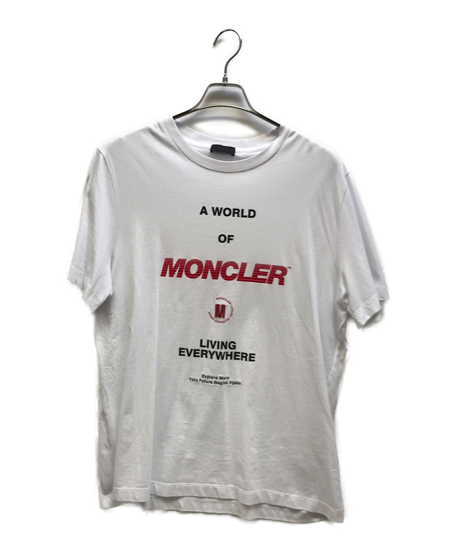 MONCLER (モンクレール) SS TSHIRT　レタリングロゴプリント　Tシャツ ホワイト サイズ:L