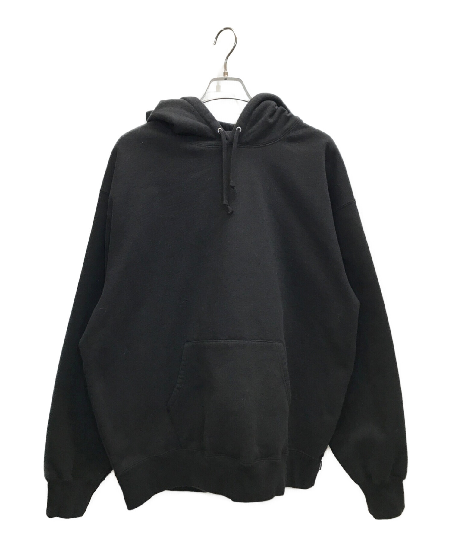 Satin Appliqué Hooded Sweatshirt XXLブラック