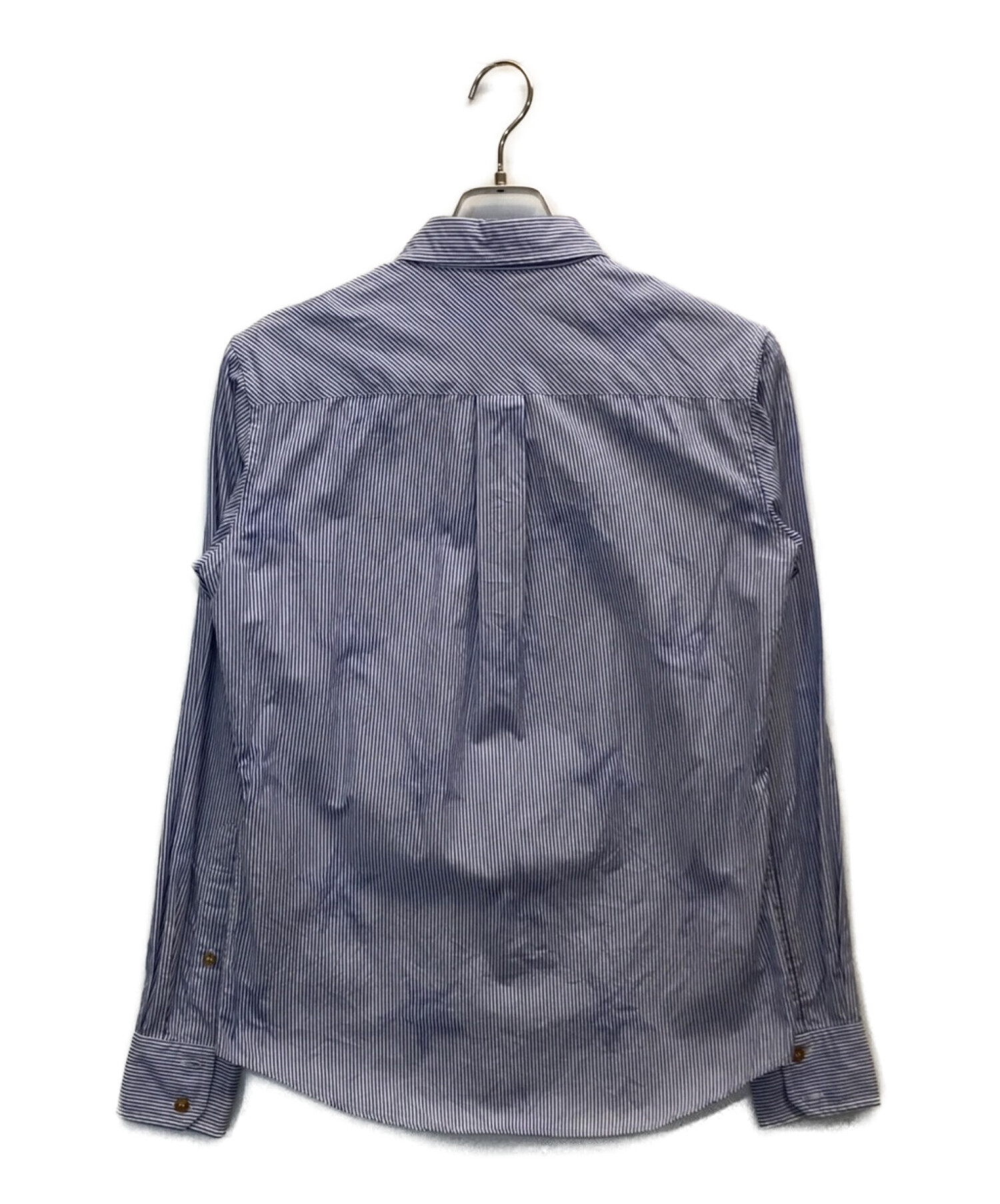 Vivienne Westwood man (ヴィヴィアン ウェストウッド マン) オーブ刺繍ピンストライプシャツ　スター柄シャツ ブルー サイズ:44