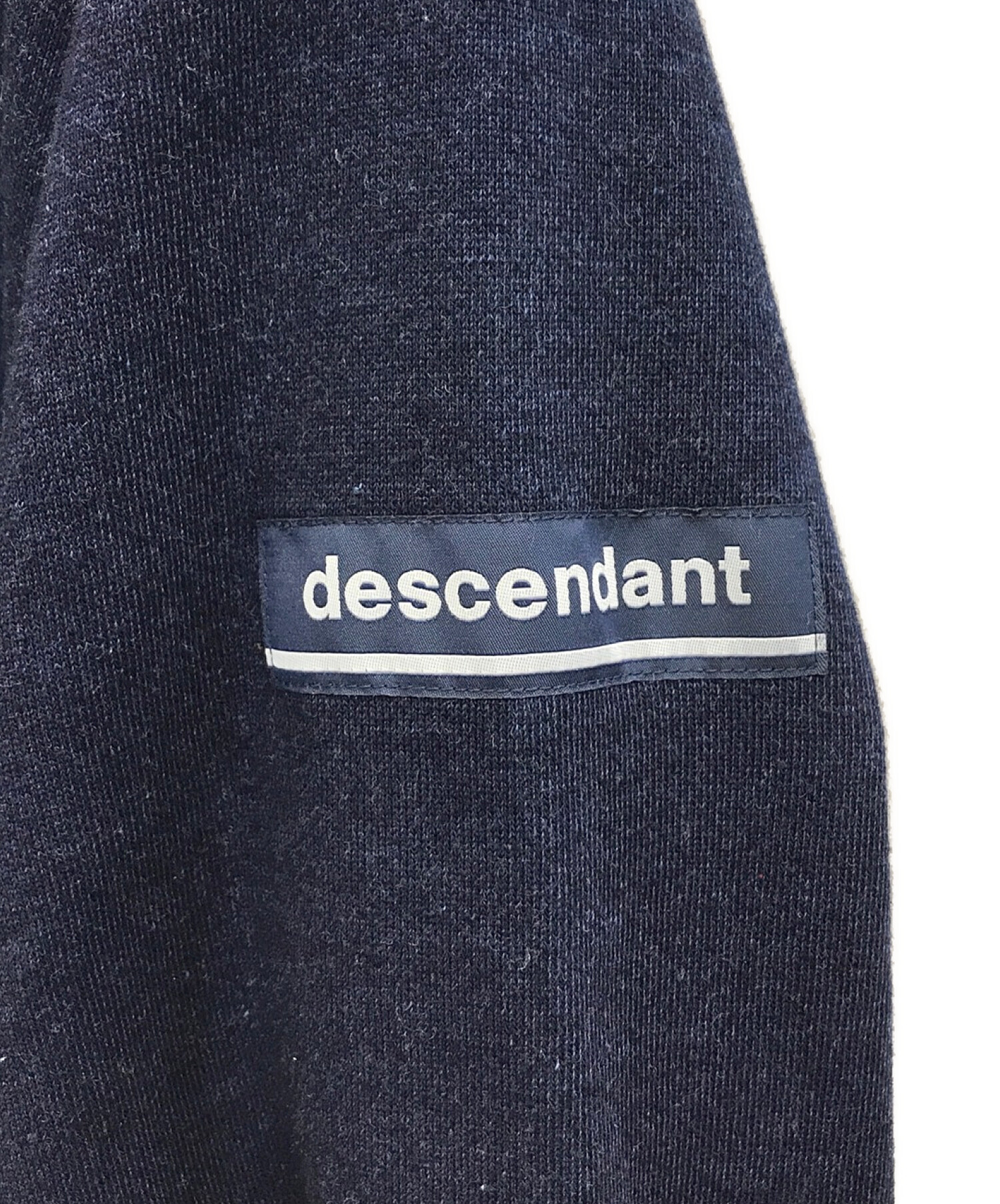 DESCENDANT (ディセンダント) クルーネックスウェット　ワンポイント刺繍スウェット ネイビー サイズ:2