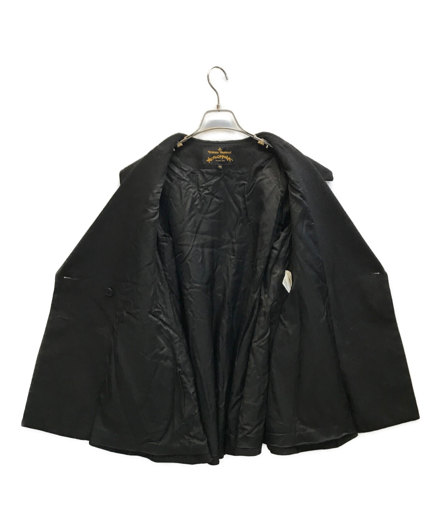Vivienne Westwood (ヴィヴィアンウエストウッド) ビッグカラーコート ブラック サイズ:40