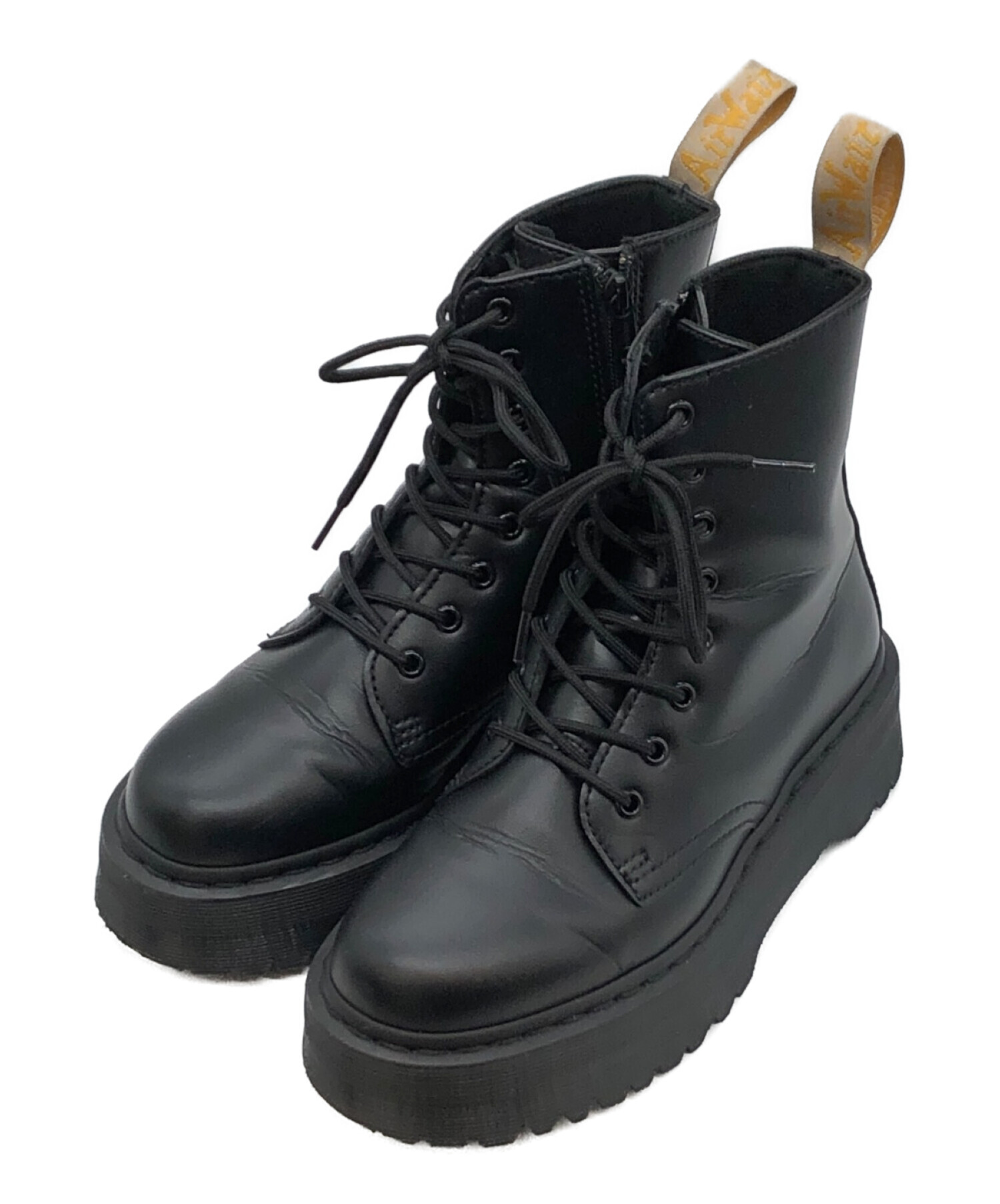 Dr.Martens (ドクターマーチン) Vegan Jadon II Mono 8 Eye Boots　ヴィーガン ジェイドン 8ホール　厚底  ブーツ ブラック サイズ:UK7