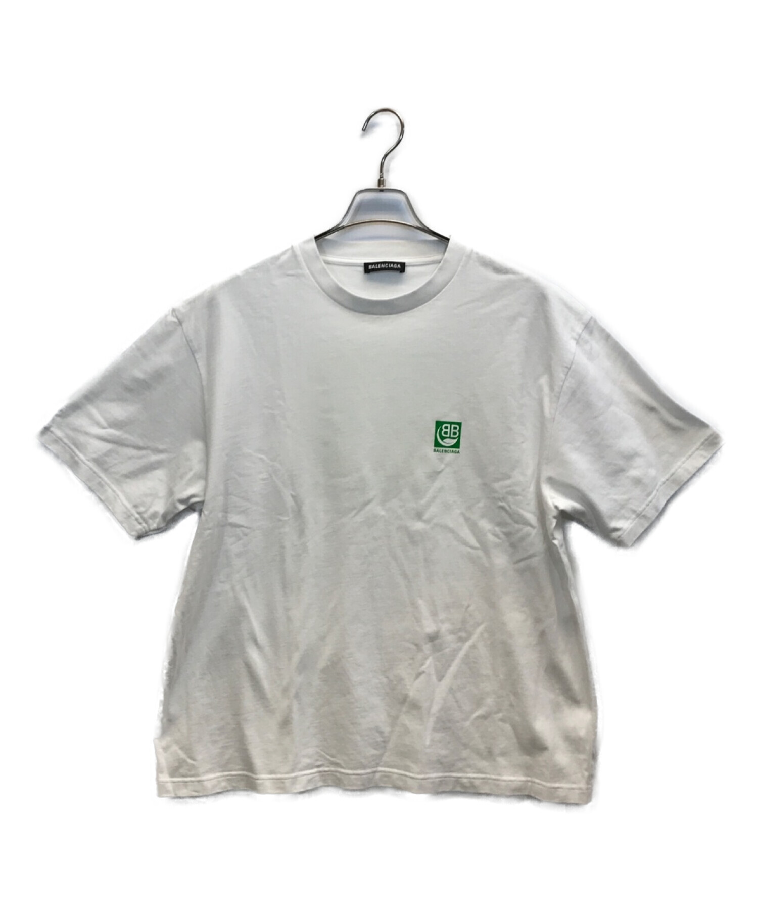 BALENCIAGA (バレンシアガ) BBロゴプリントTシャツ ホワイト サイズ:L