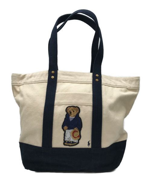 D4183-25◾️ラルフローレン ロゴ刺繍 キャンバス トートハンドバッグ