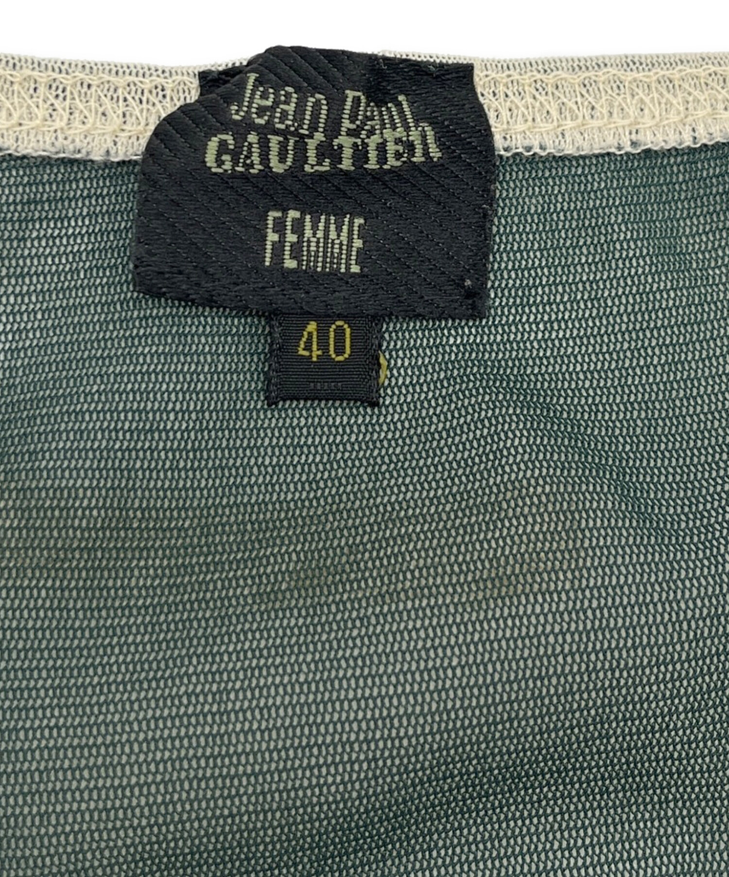 Jean Paul Gaultier FEMME (ジャンポールゴルチェフェム) 01SS DEVIL GARGOYLE WRAP MESH  SKIRT デビルロングスカート グリーン サイズ:40
