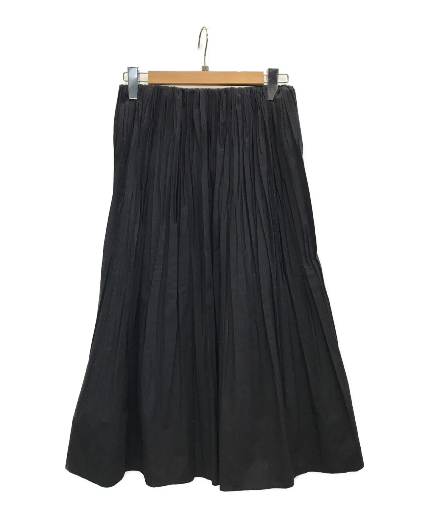 GALERIE VIE (ギャルリーヴィー) コットンリネンポプリン プリーツスカート ブラック サイズ:36 未使用品