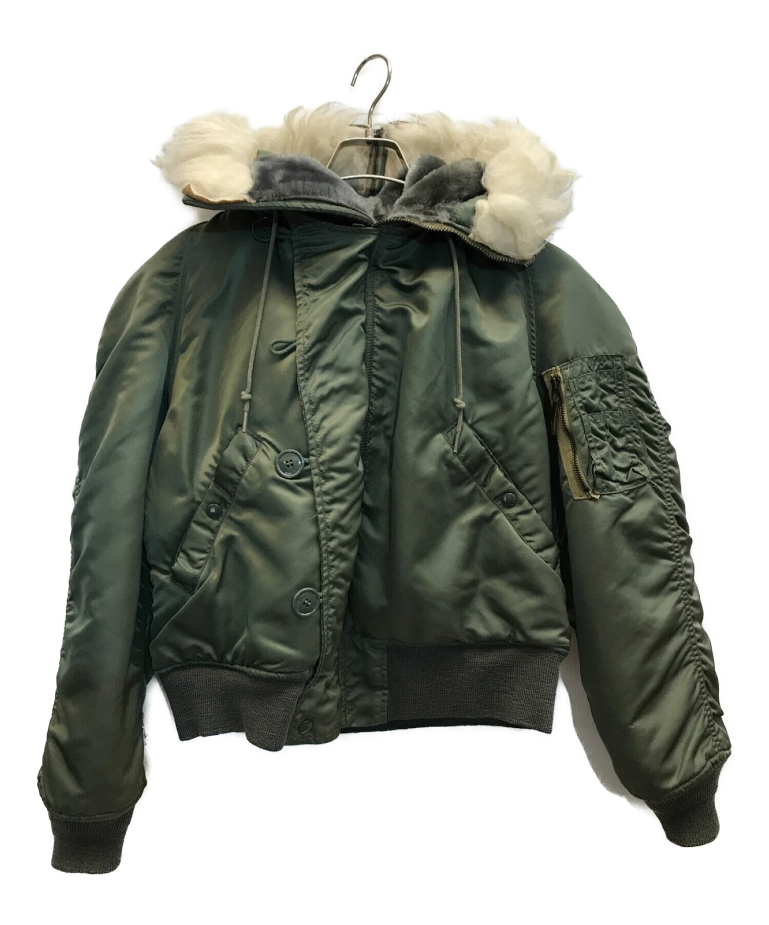 70s 実物 N-2b flight jacket green 雰囲気抜群 70s～80s Alpha N-2B Flight Jacket オリーブM