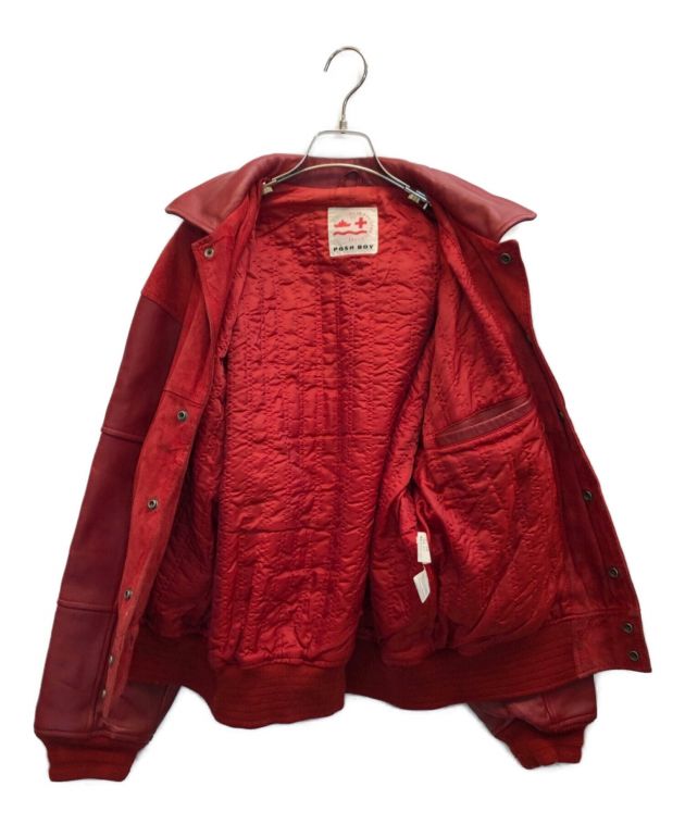 POSH BOY】 ポッシュボーイ スタジャン ワッペン刺繍 袖レザー 80s