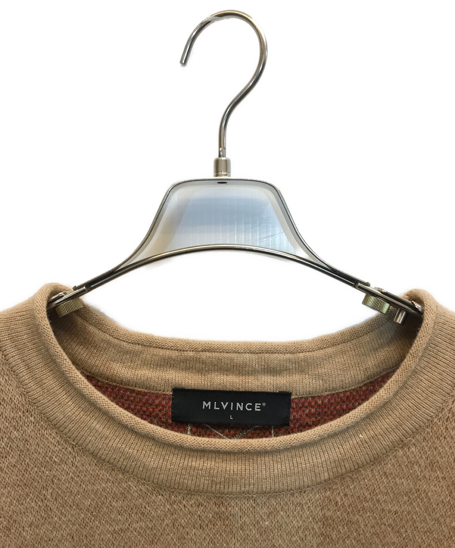 中古・古着通販】MLVINCE (メルヴィンス) DTLA KNIT CREW BEIGE 総柄 
