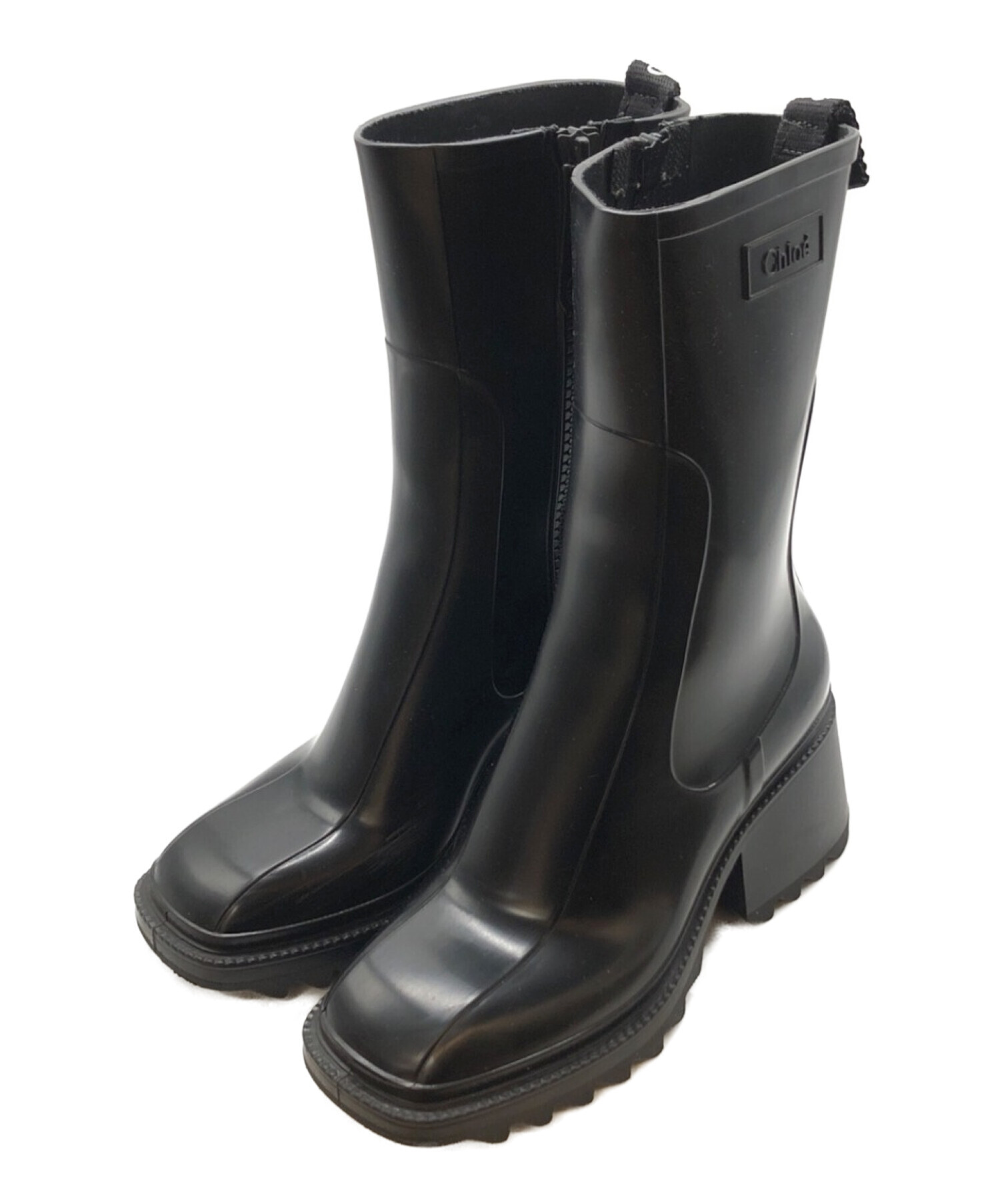中古・古着通販】Chloe (クロエ) “betty”スクエアトゥ レインブーツ 