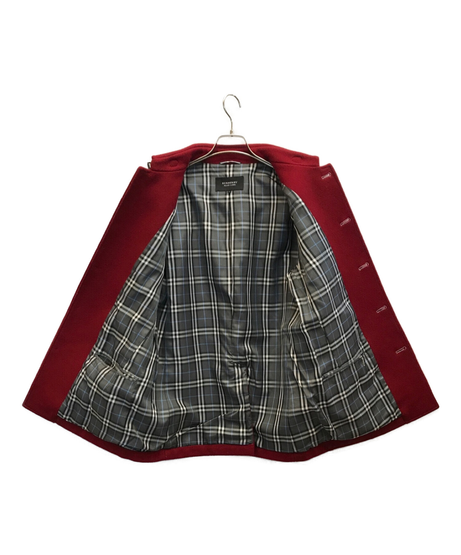 Lサイズ】BURBERRY バーバリーブラックレーベルバチェック赤 中古