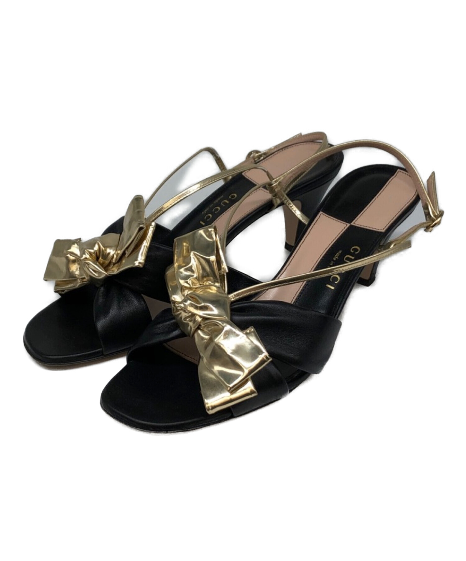 中古・古着通販】GUCCI (グッチ) バイカラーリボンサンダル 