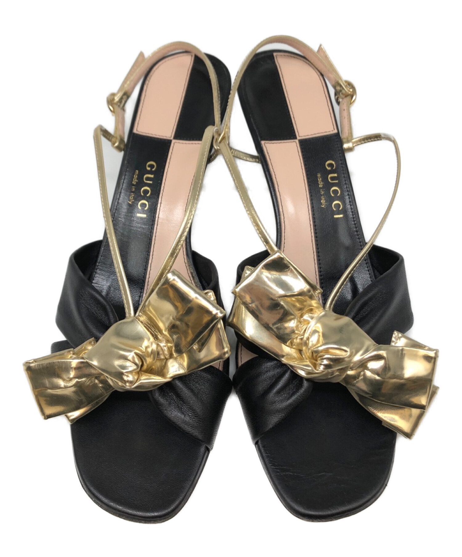 中古・古着通販】GUCCI (グッチ) バイカラーリボンサンダル 