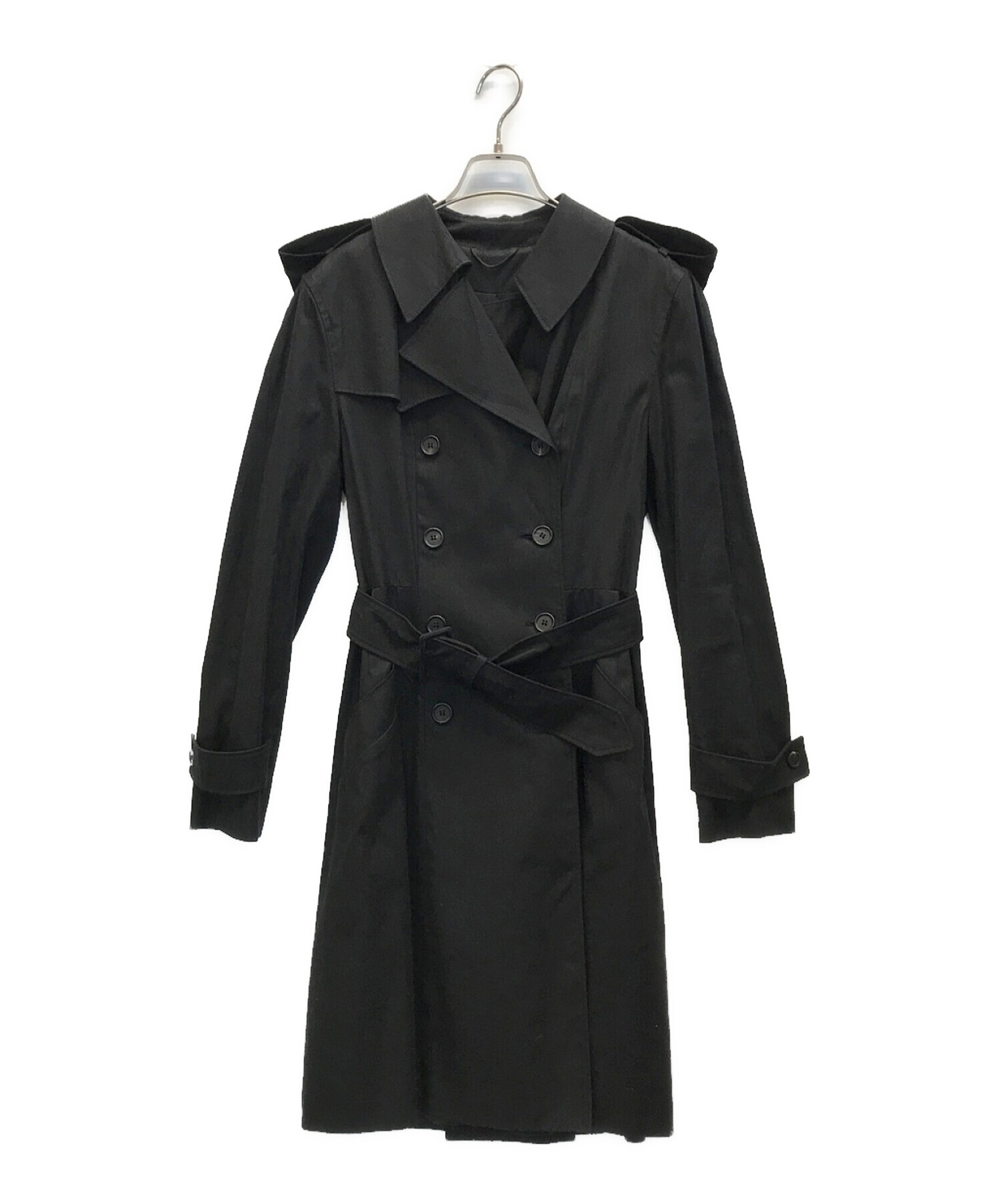 PRADA プラダトレンチコートブラック38 (Sサイズ)