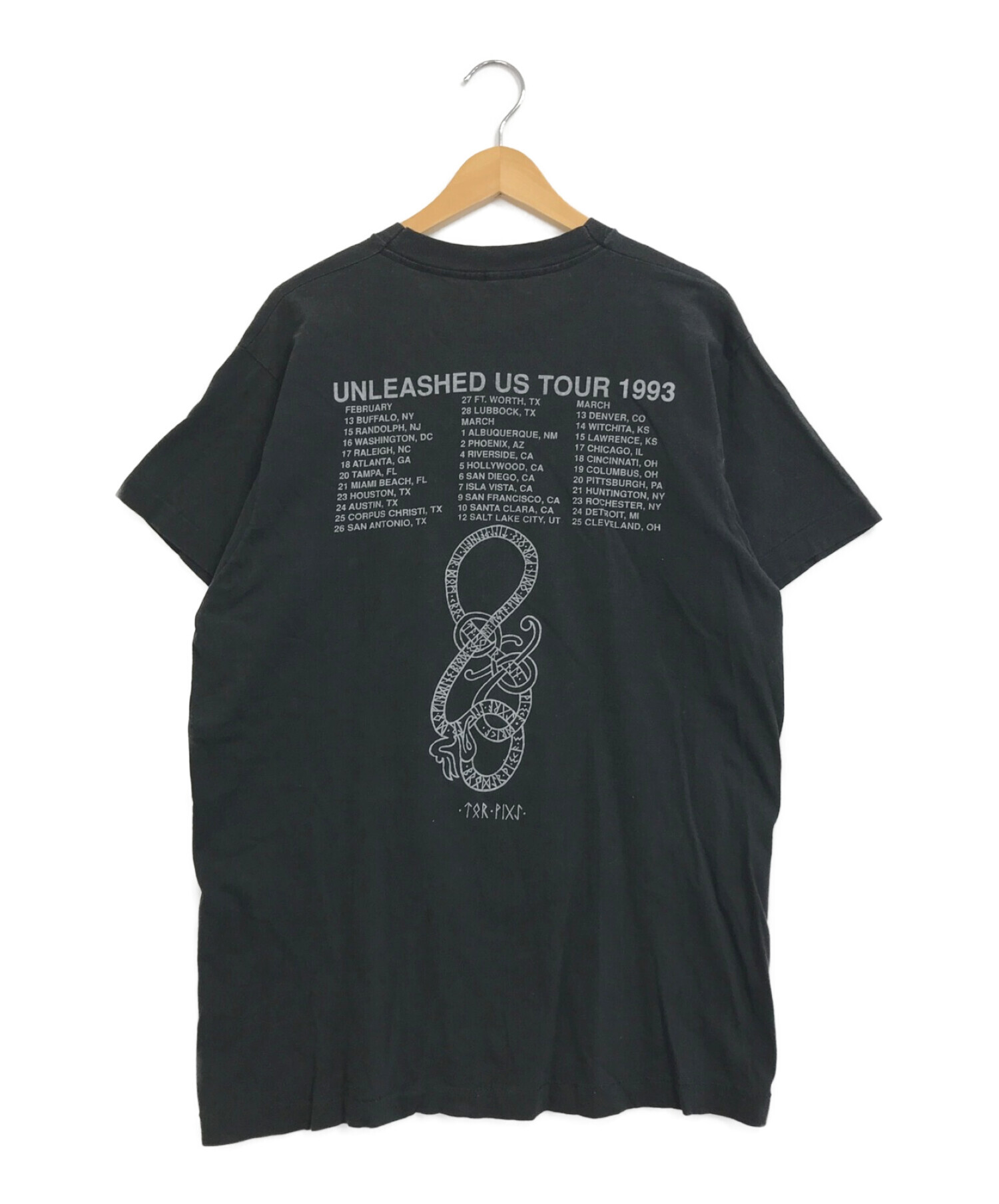 バンドTシャツ (バンドTシャツ) [古着]unleashed 90’sバンドTシャツ ブラック サイズ:XL