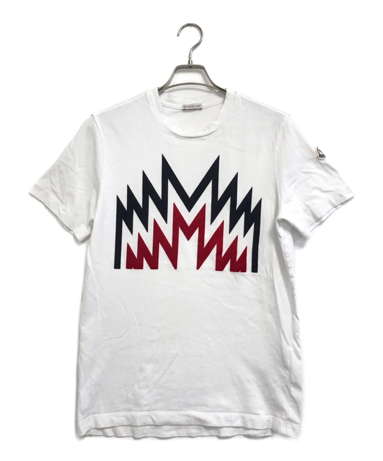 MONCLER (モンクレール) フロックロゴTシャツ ホワイト サイズ:S