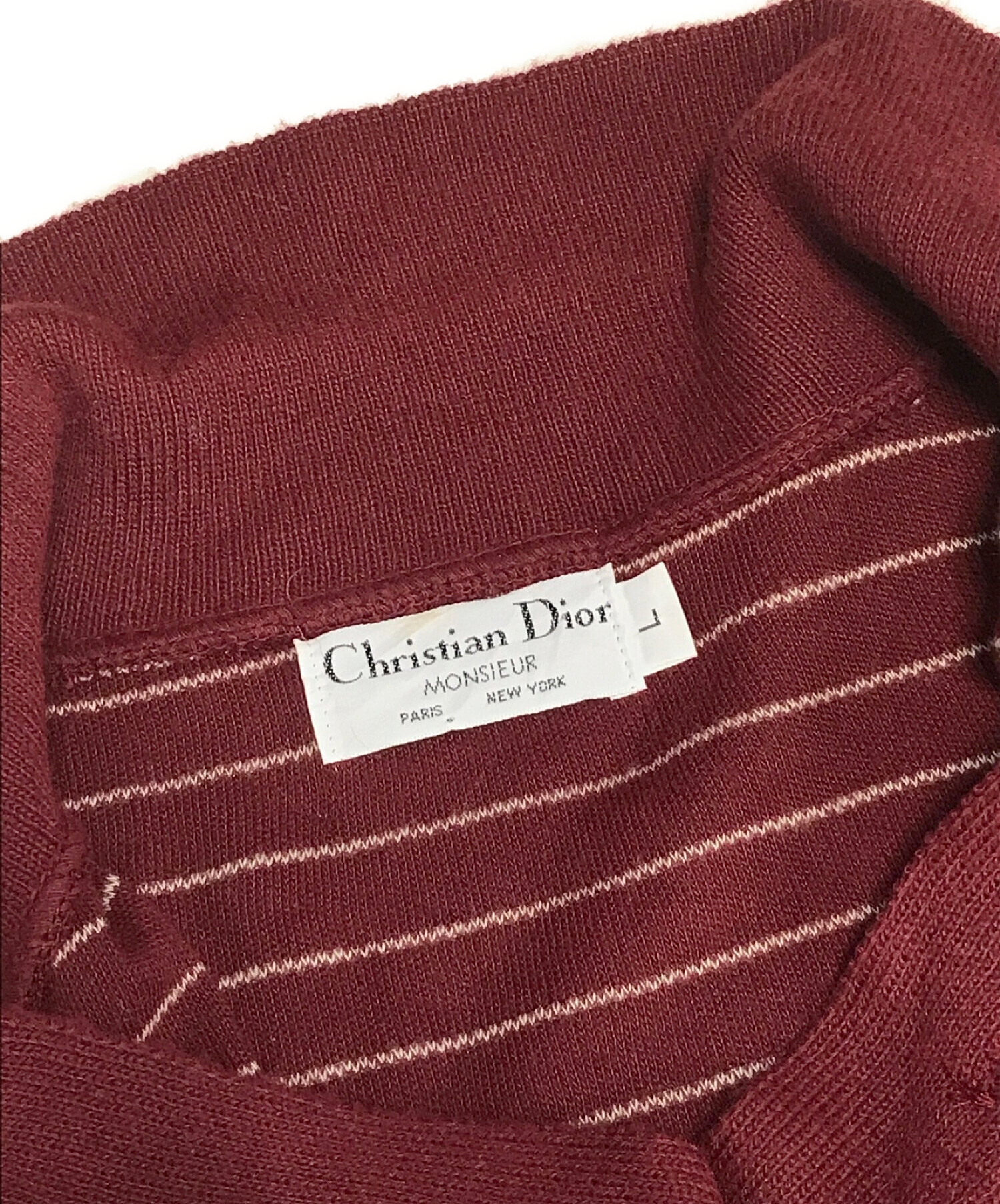 【美品・送料無料】Christian Dior ウールニットポロ レッド