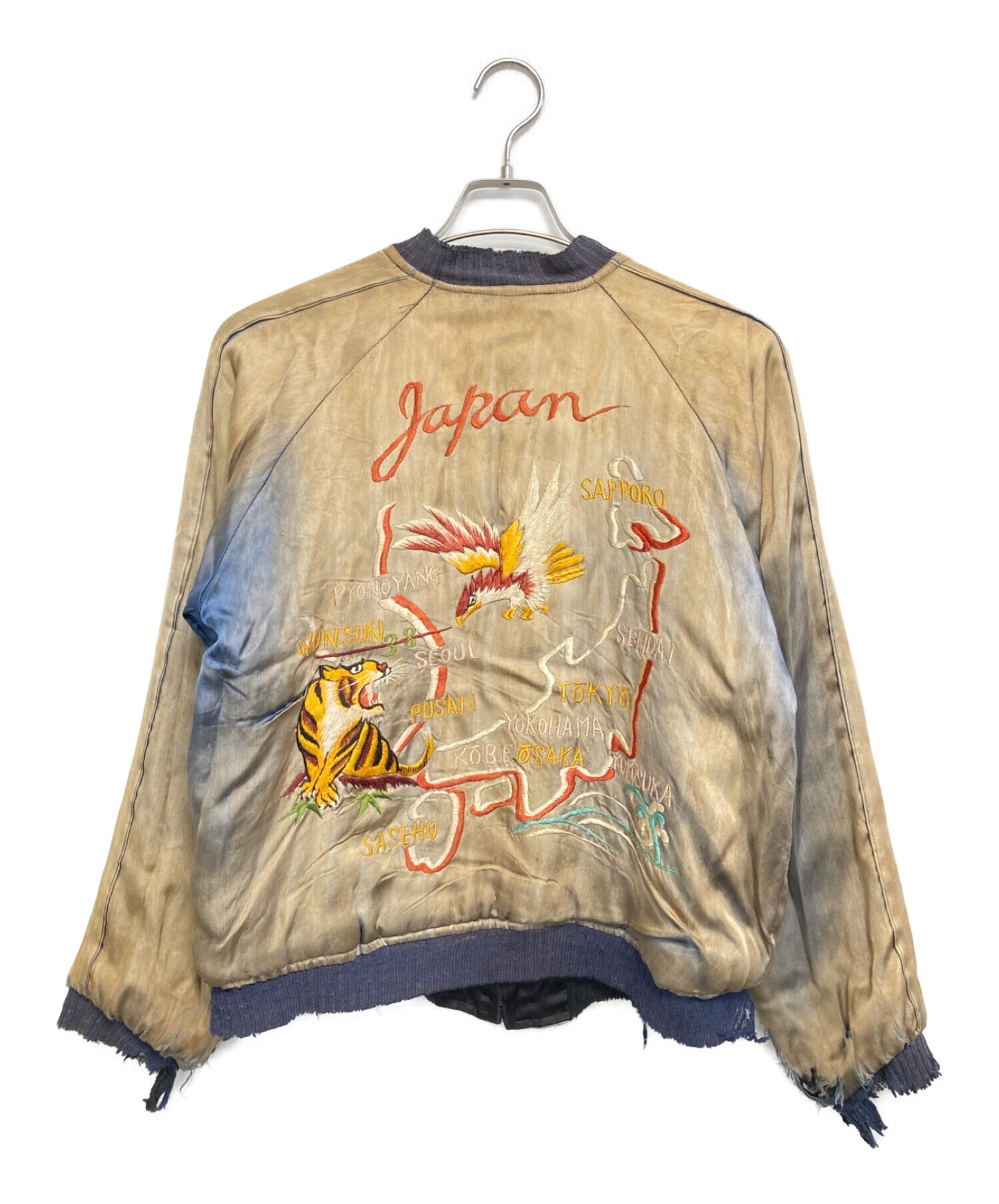 50s ビンテージスカジャン NO1ジップ スカジャン/40S～50S/顔虎/地図