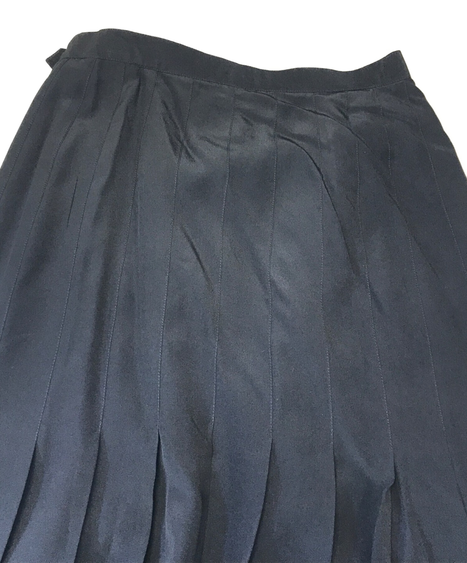 中古・古着通販】CHANEL (シャネル) シルクスカート ブラック サイズ  