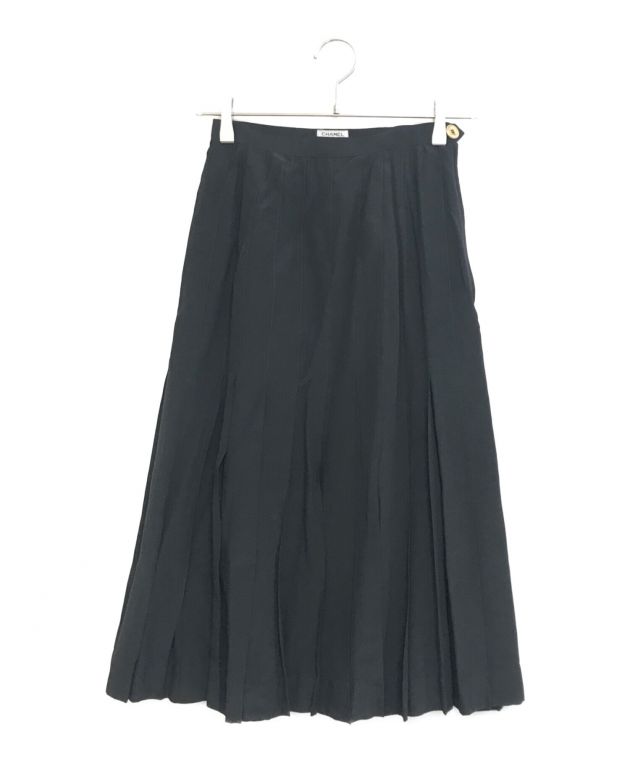 中古・古着通販】CHANEL (シャネル) シルクスカート ブラック 