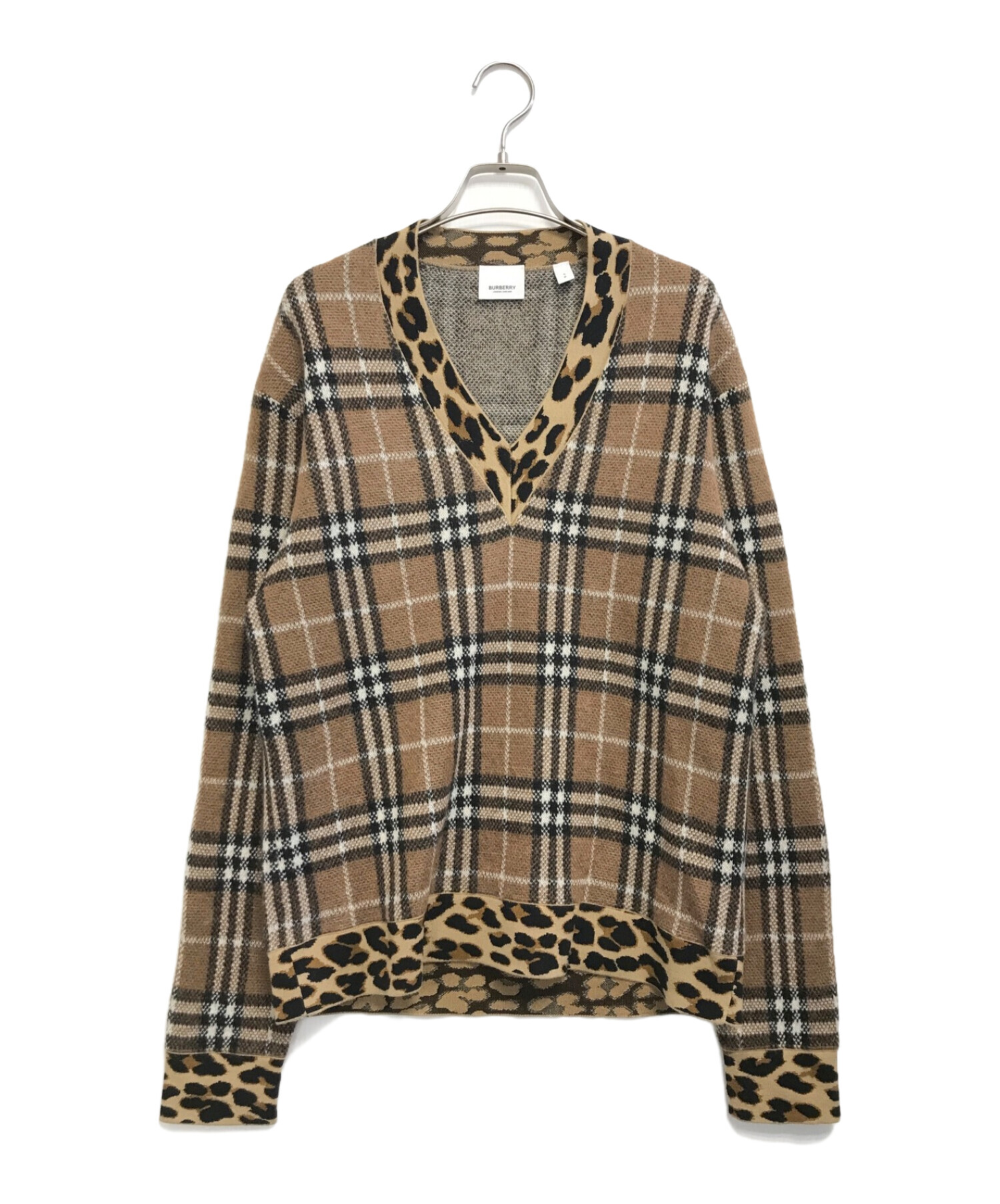 中古・古着通販】BURBERRY (バーバリー) ノヴァチェックVネックニット 