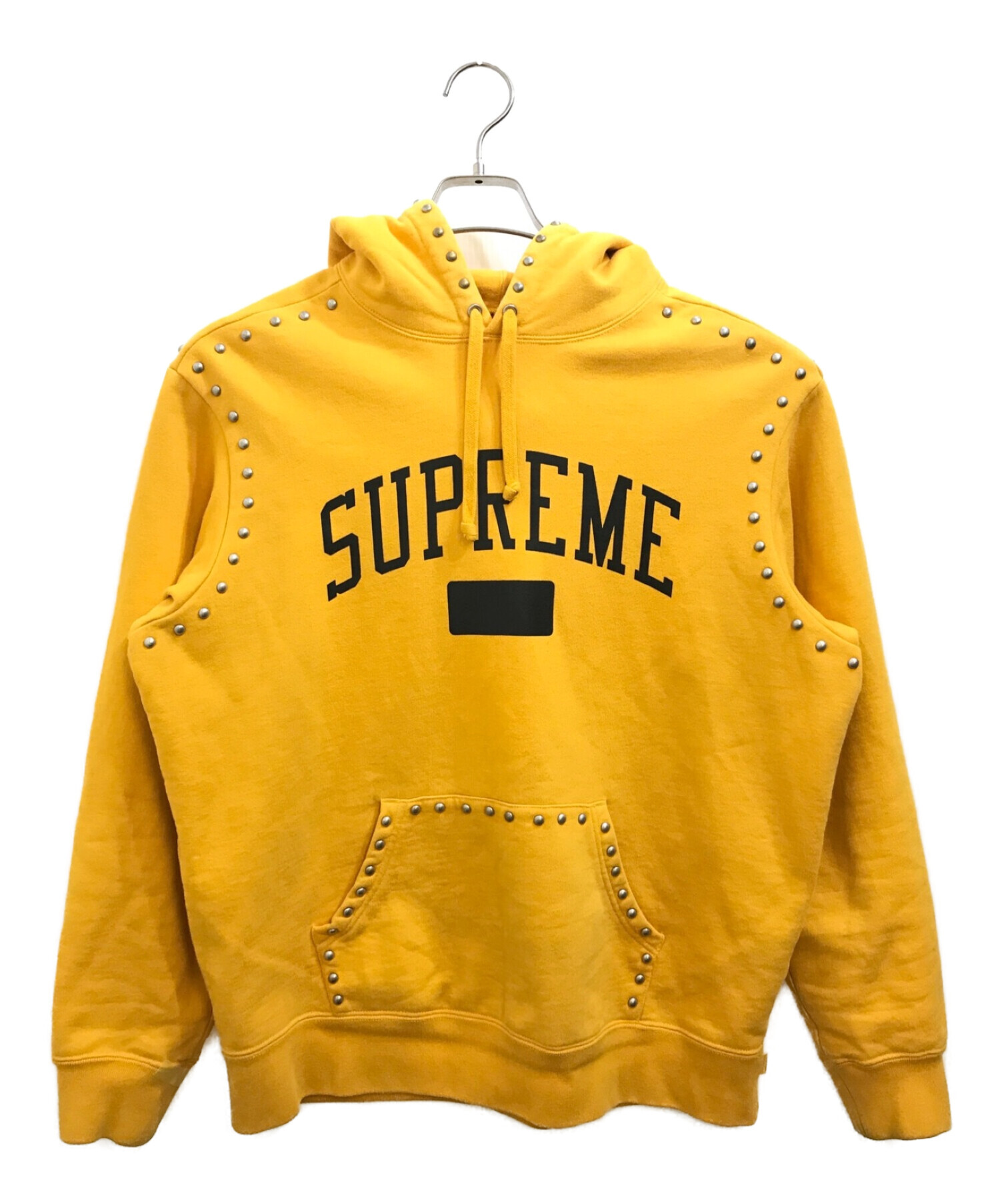 Supreme (シュプリーム) Studded Hooded Sweatshirt イエロー サイズ:Small