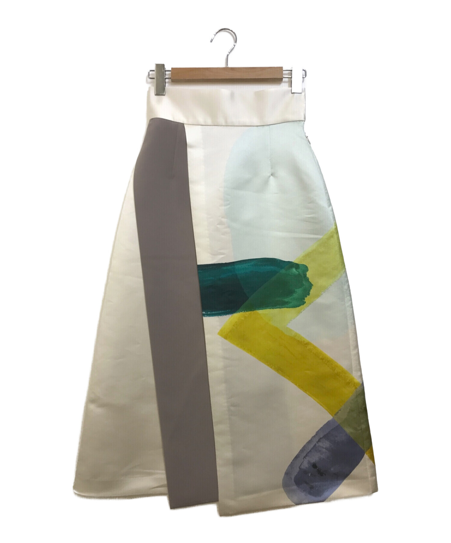 LE CIEL BLEU (ルシェルブルー) アートプリントスカート アイボリー サイズ:34