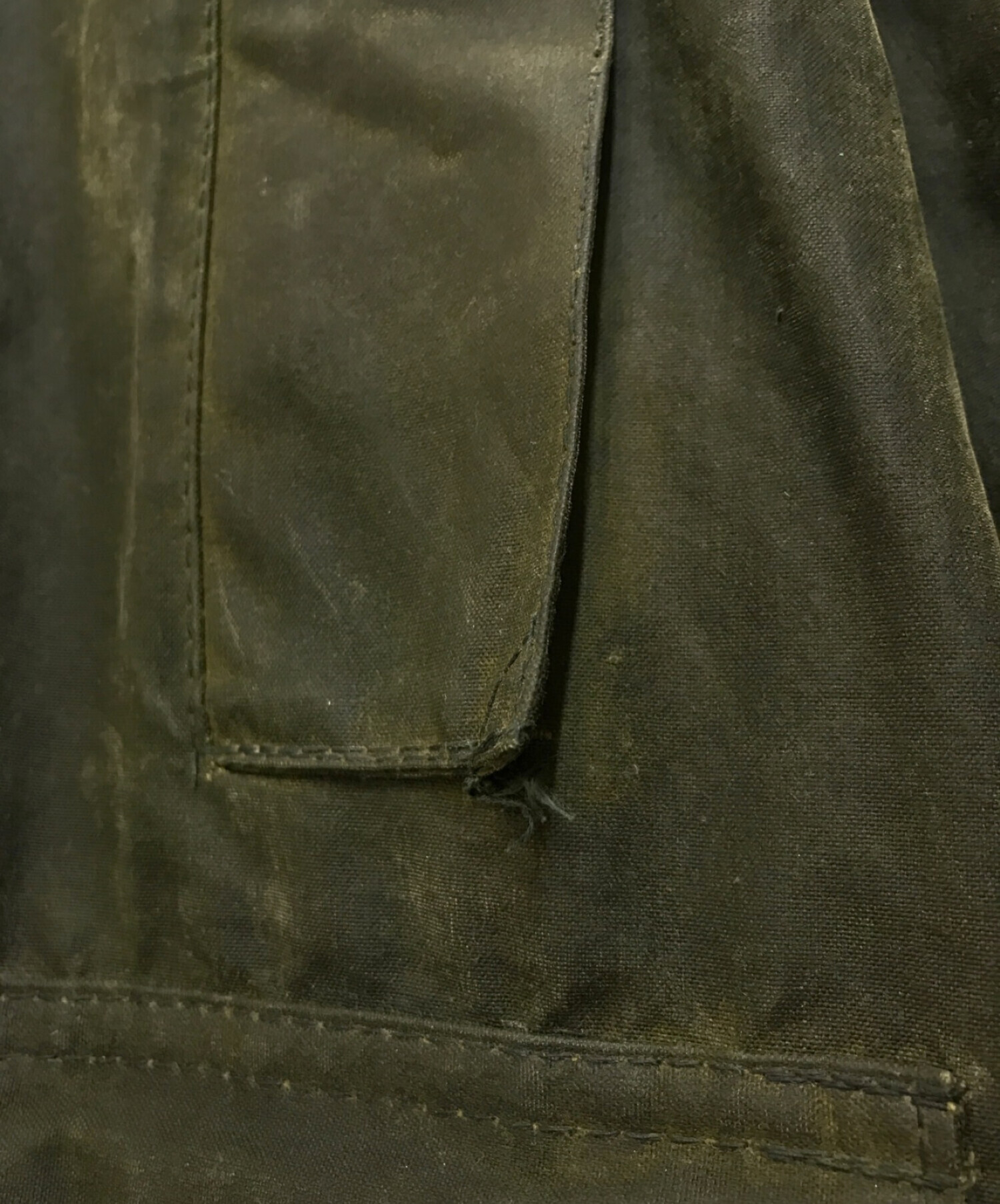 イングランド製 WALKER AND HAWKES オイルドジャケット コート ロング丈 英国 裏地チェック グリーン (メンズ 3XL)   O8904