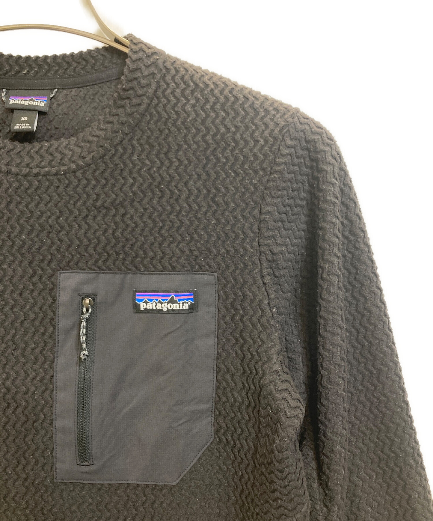 美品】パタゴニア R1 エア・クルー メンズXS ブラック 美品】パタゴニア R1 エア・クルー メンズXS ブラック