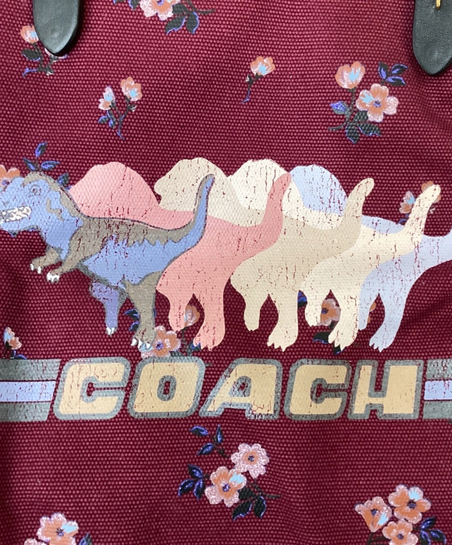Coach トートバック 恐竜 キャンバス コーチ - トートバッグ