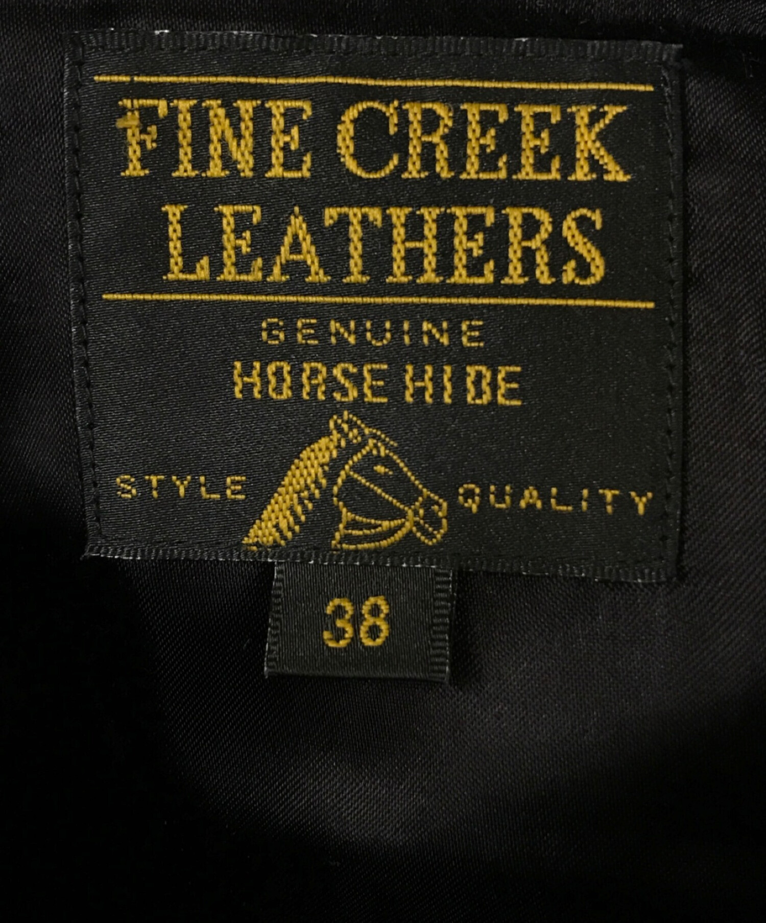 FINE CREEK LEATHERS (ファインクリークレザーズ) ホースハイドレザージャケット ブラック サイズ:38