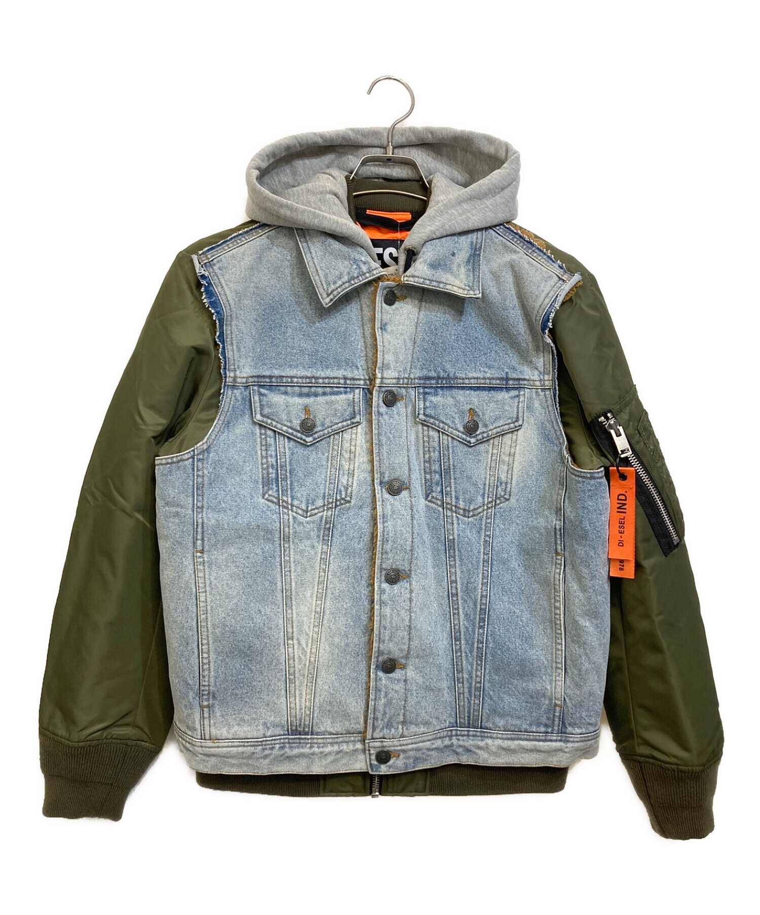 中古・古着通販】DIESEL (ディーゼル) デニムレイヤードMA-1ジャケット 