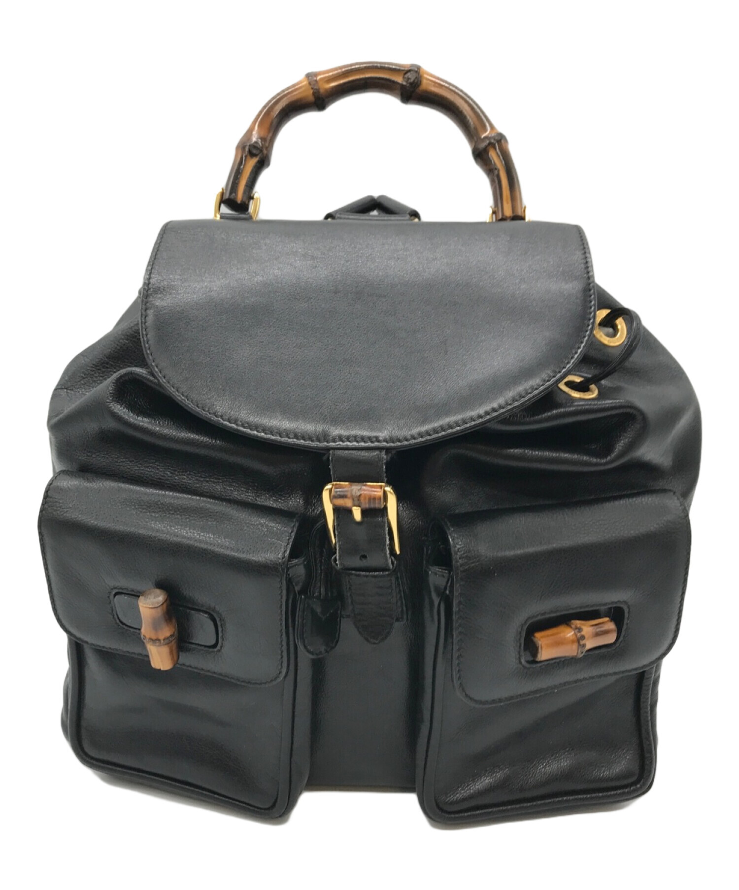 中古・古着通販】GUCCI (グッチ) バンブー ダブルポケットレザー
