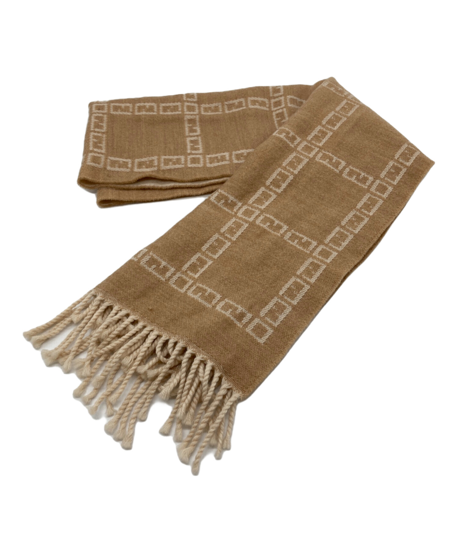 中古・古着通販】FENDI (フェンディ) ウールマフラー ベージュ  