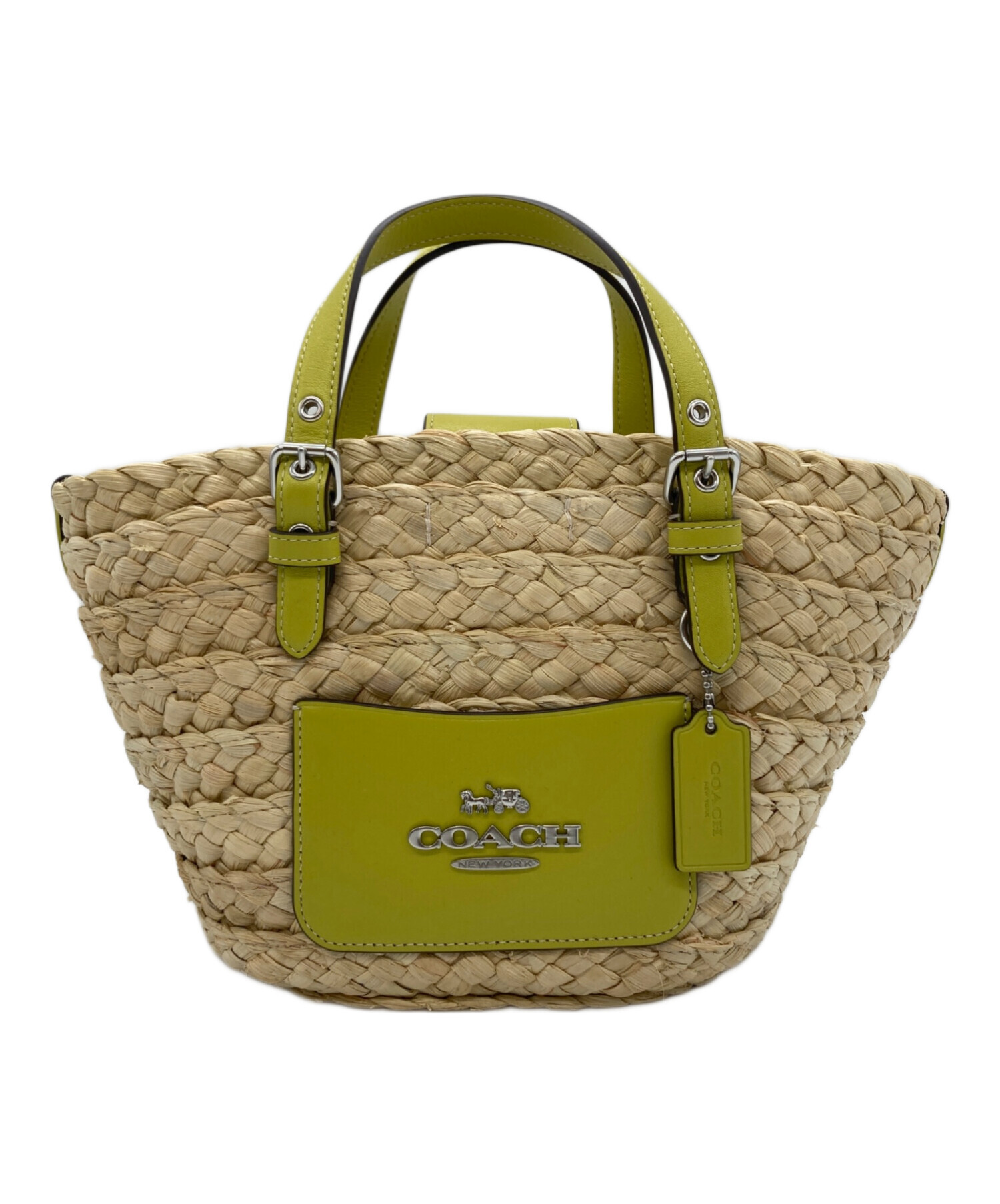 中古・古着通販】COACH (コーチ) カゴショルダーバッグ ベージュ  